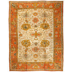 Antique Turkish Oushak Carpet