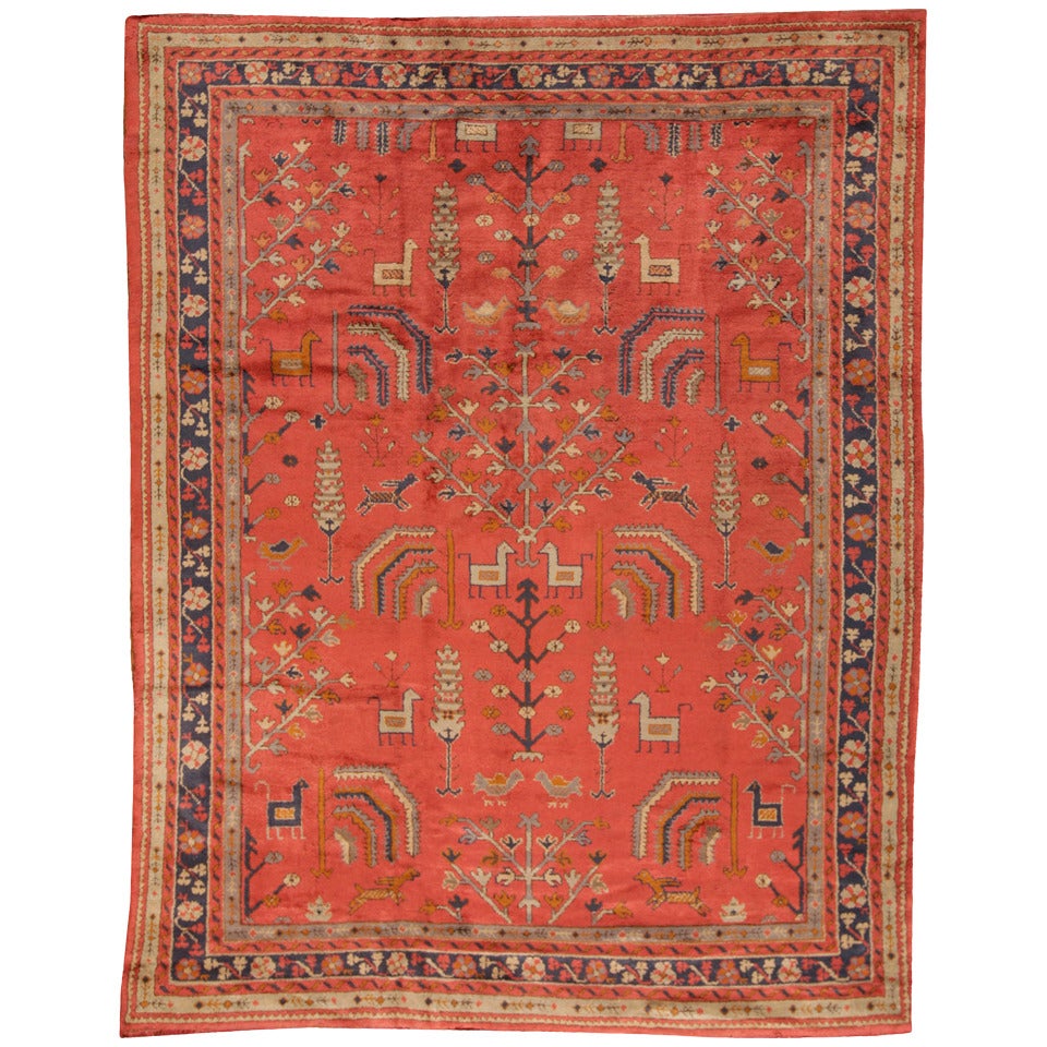 Vintage Oushak Carpet For Sale
