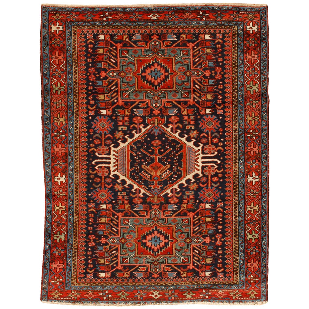 Antique Early 20th Century Persian Karadja Rug For Sale