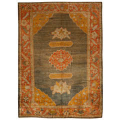Antique Turkish Angora Oushak Carpet