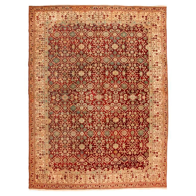 Antique 19th Century Indian Agra Carpet For Sale