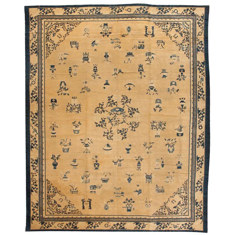 Antique Mid 19th Century Chinese Carpet For Sale