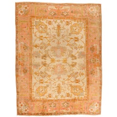 Antique Turkish Oushak Carpet