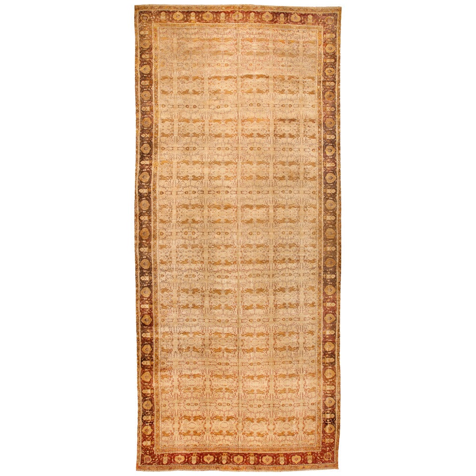 Exceptional Antique Oversize Mid 19th Century Indian Agra Carpet For Sale