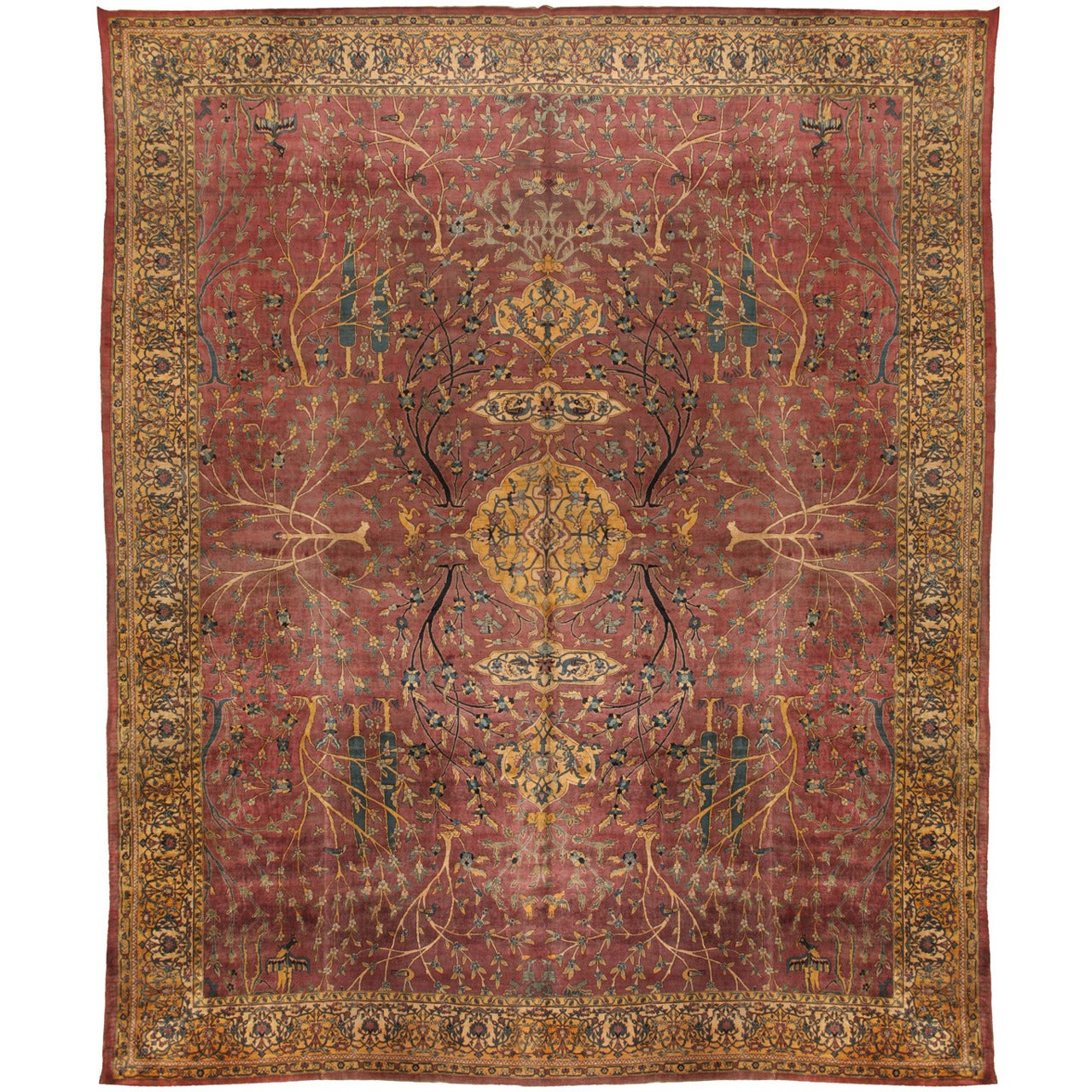 Antique Oversize Early 20th Century Indian Carpet For Sale