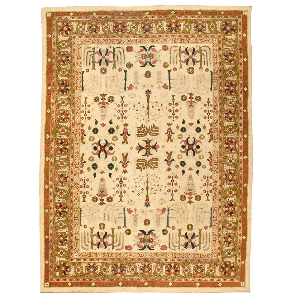 19th Century Indian Antique Amritsar Carpet For Sale