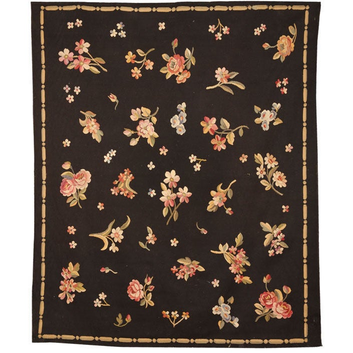 Antique Late 19th Century French Aubusson Rug For Sale