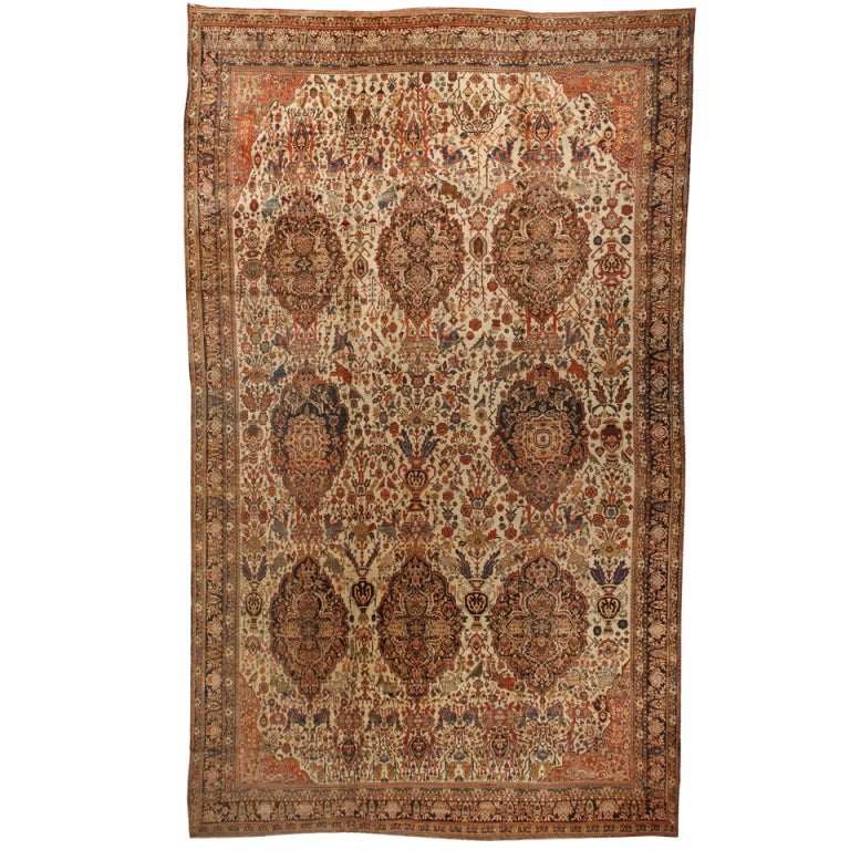 Antique Oversize 19th Century Persian Bakhtiari Carpet For Sale