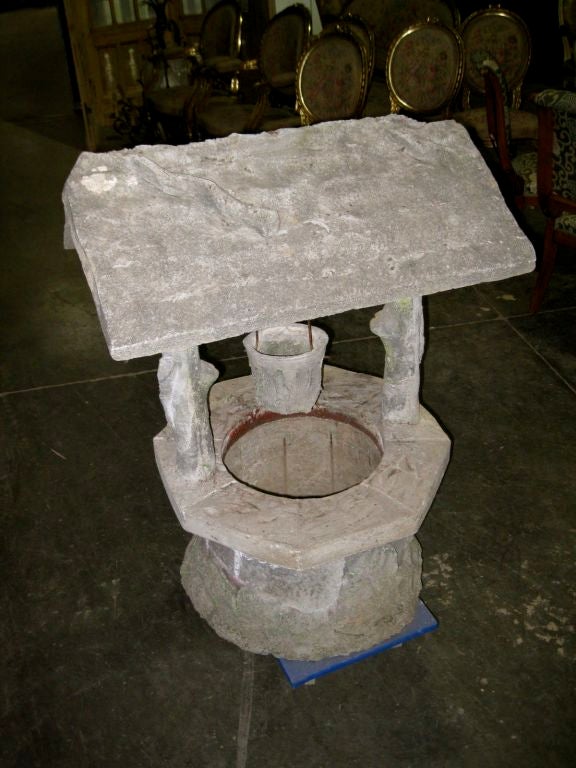 1940's Belgian Faux Bois Wishing Well