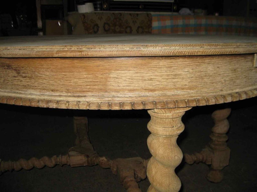 1920's Flemish Bleached Oval Dining Table For Sale 2