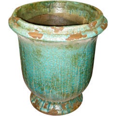 Vintage Decorative Turquoise Crackle Urn