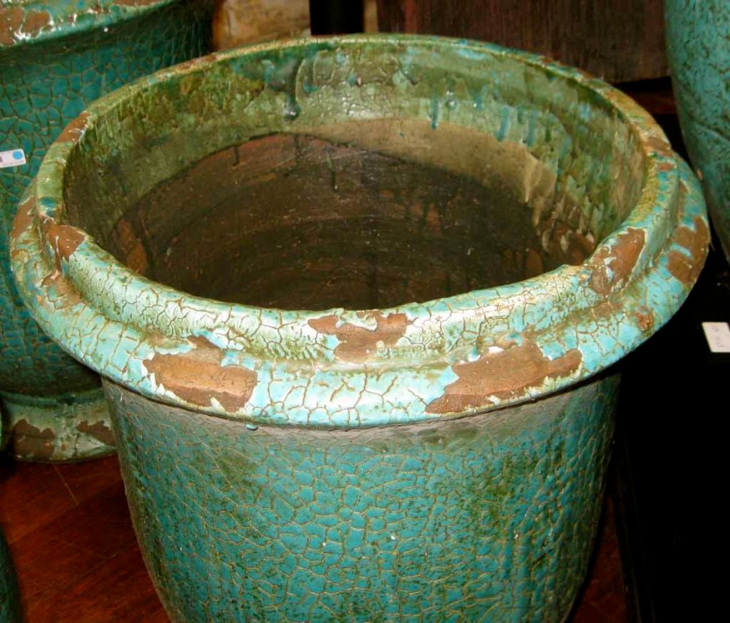 Decorative Turquoise Crackle Urn