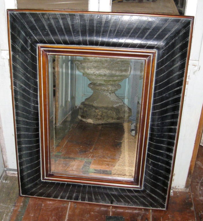 1980's French Wide Frame Mirror