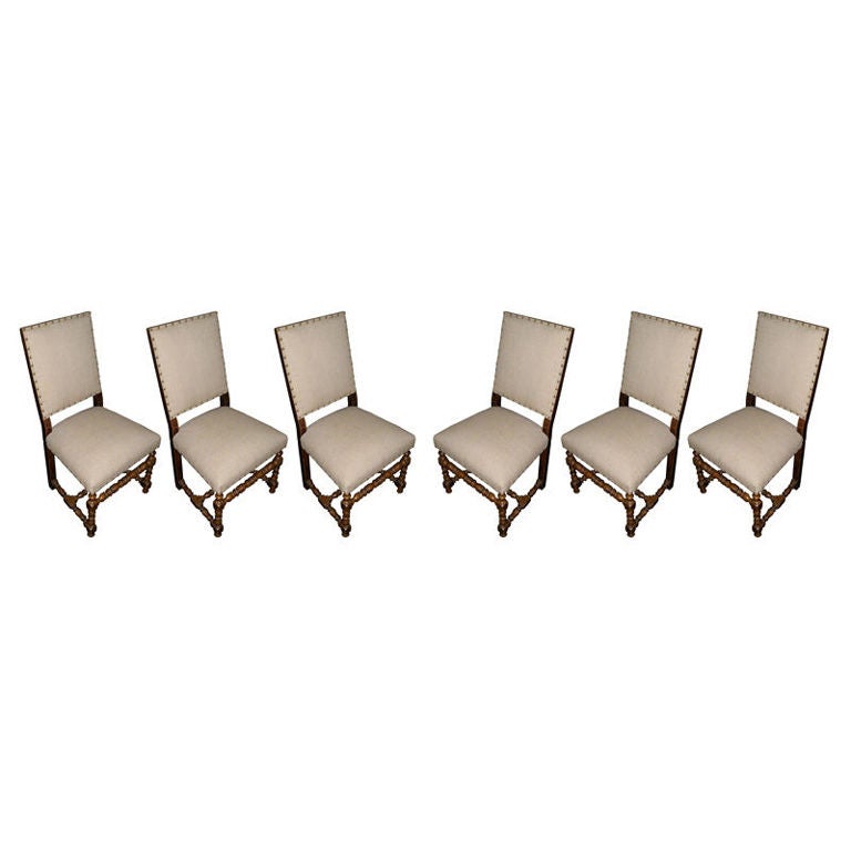 Set of Six French 1920's Os d' Mouton Dining Chairs For Sale