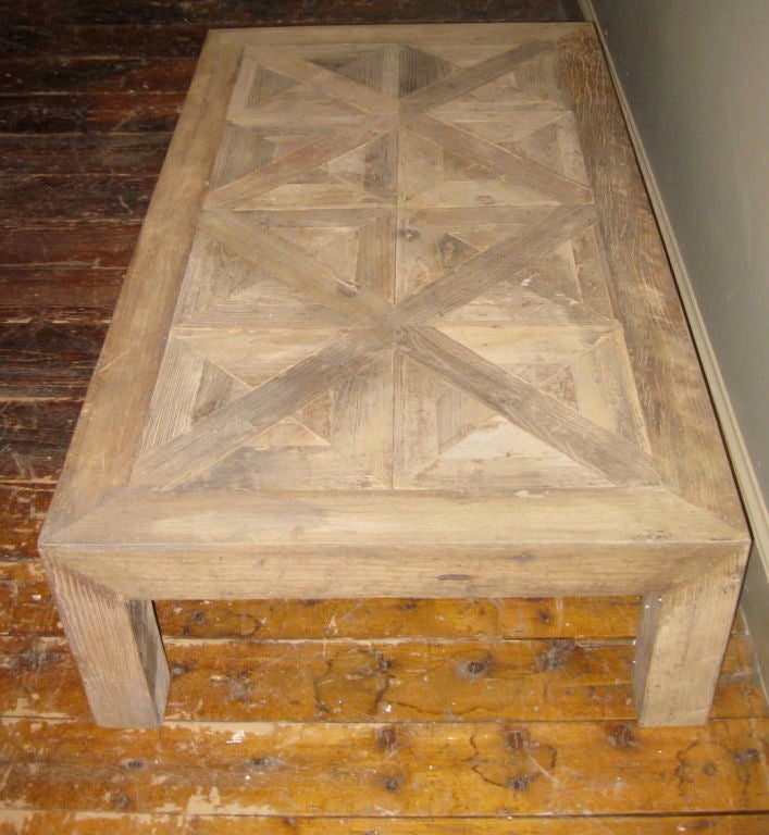 1980's Belgian Bleached Parsons Coffee Table 1