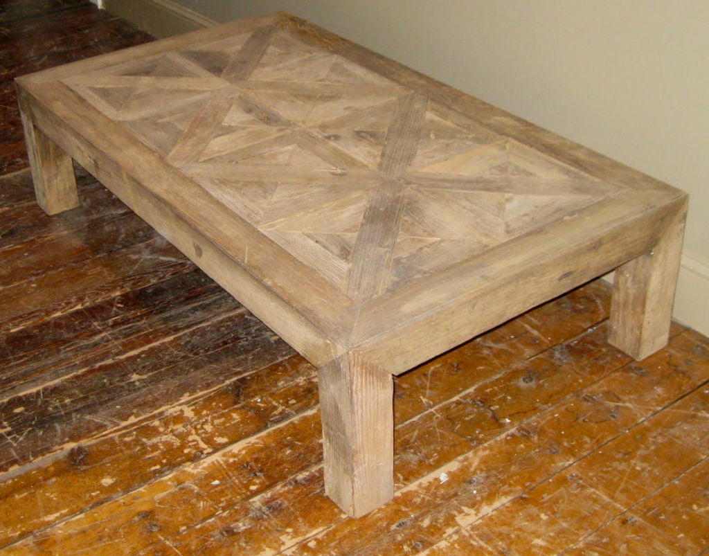 1980's Belgian Bleached Parsons Coffee Table 5