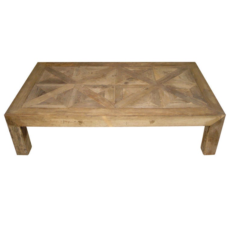 1980's Belgian Bleached Parsons Coffee Table For Sale