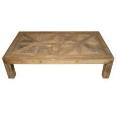 Retro 1980's Belgian Bleached Parsons Coffee Table