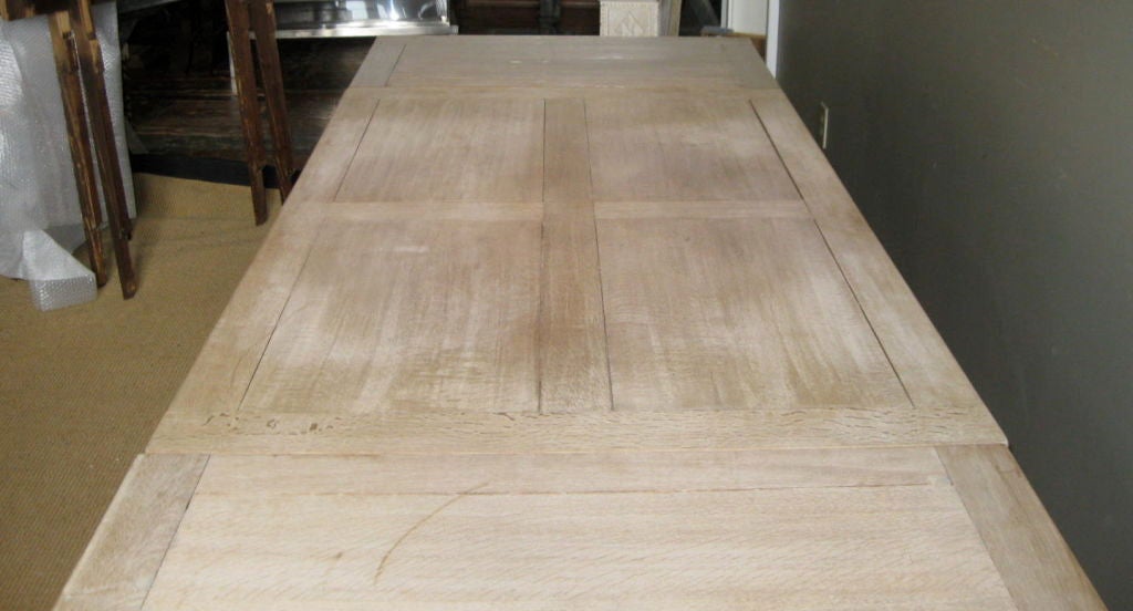 Oak 1920's  Expandable  Jacobean Bleached Flemish Dining Table