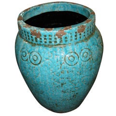 Decorative Turquoise Crackle Urn