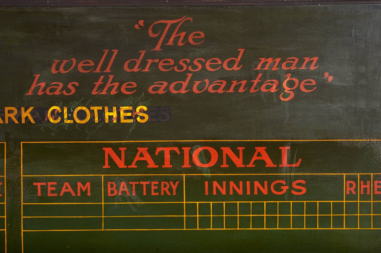 American Late 19th/Early 20th Century Pool Hall Baseball Scoreboard