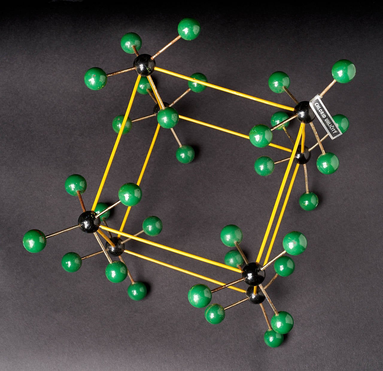 This beautiful patinated metal 1950s molecular structure of 