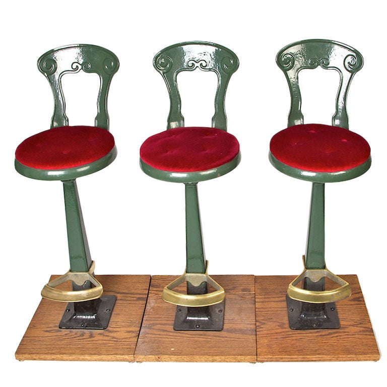 Set of three bar stools from 1910 to 1920 at 1stdibs