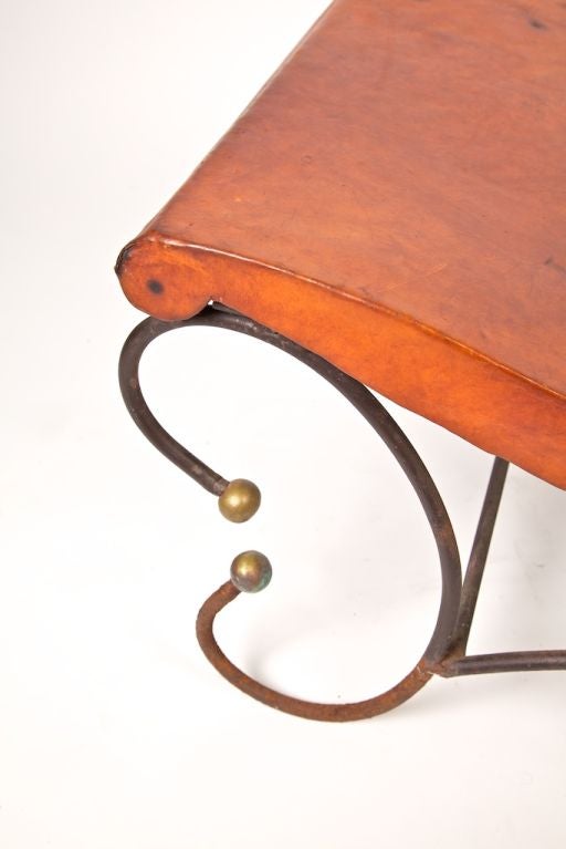 Leather and Iron Bench from Argentina 4