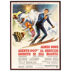 Original 1969 Italian Movie Poster of, "On Her Majesty's Secret Service"