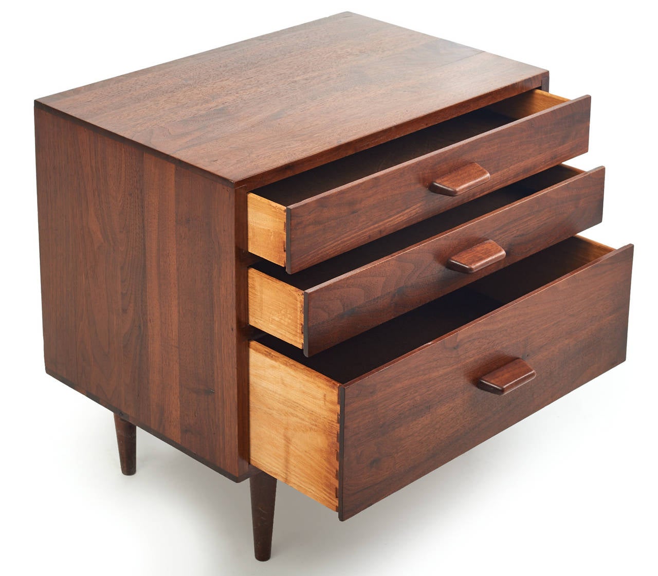 1960s Swedish Walnut Nightstands at 1stdibs