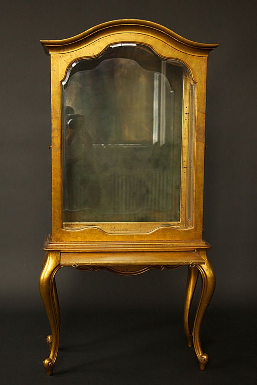 American 1940's to 1950's Gold-Leaf Curio Cabinet