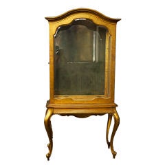 1940's to 1950's Gold-Leaf Curio Cabinet