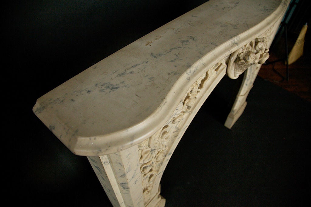 20th Century Faux-Marble Fireplace Mantel For Sale