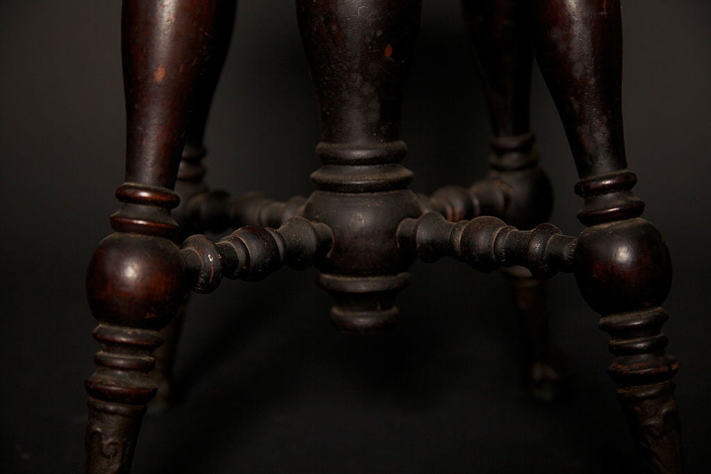 antique piano stool glass ball feet
