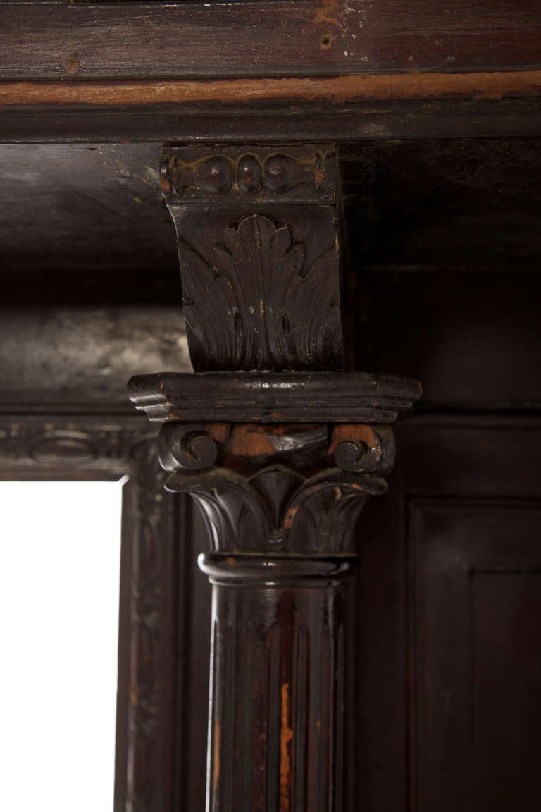 Large Beaux Arts 19th Century Fireplace Surround In Distressed Condition In New Rochelle, NY