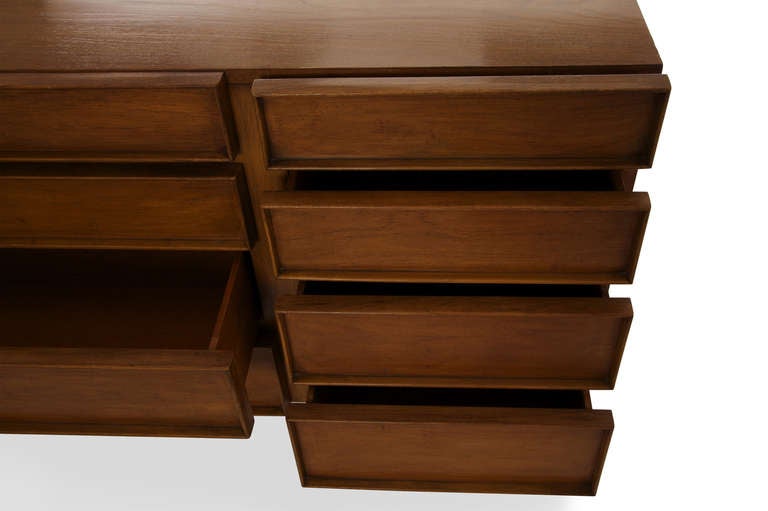 Wood 1950s Moderne Designed Dresser or Credenza, Unknown Designer