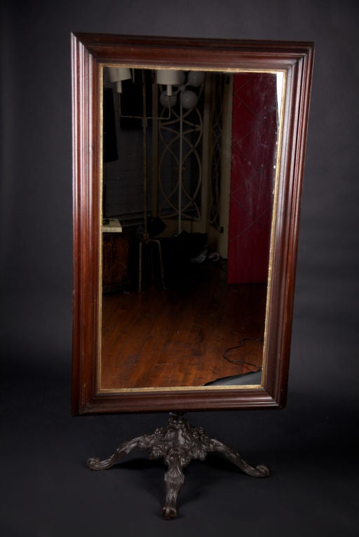 Cheval Dressing Mirror on Cast Iron Base
