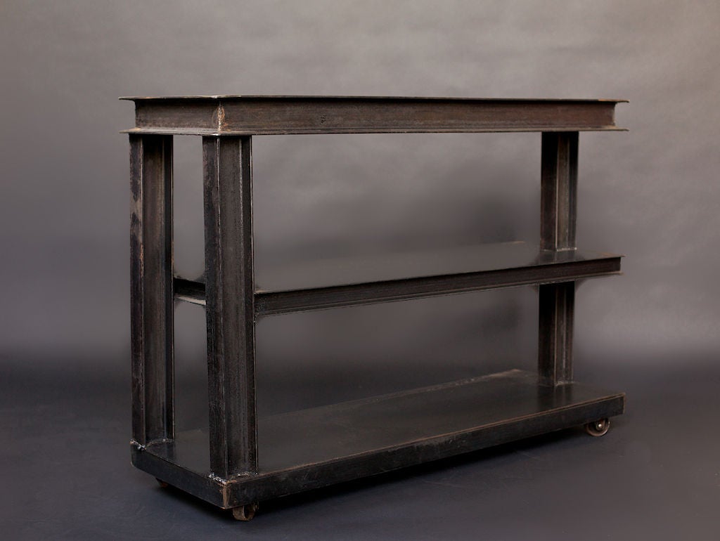 Metal and Wood Industrial Three-Tier Cart 5