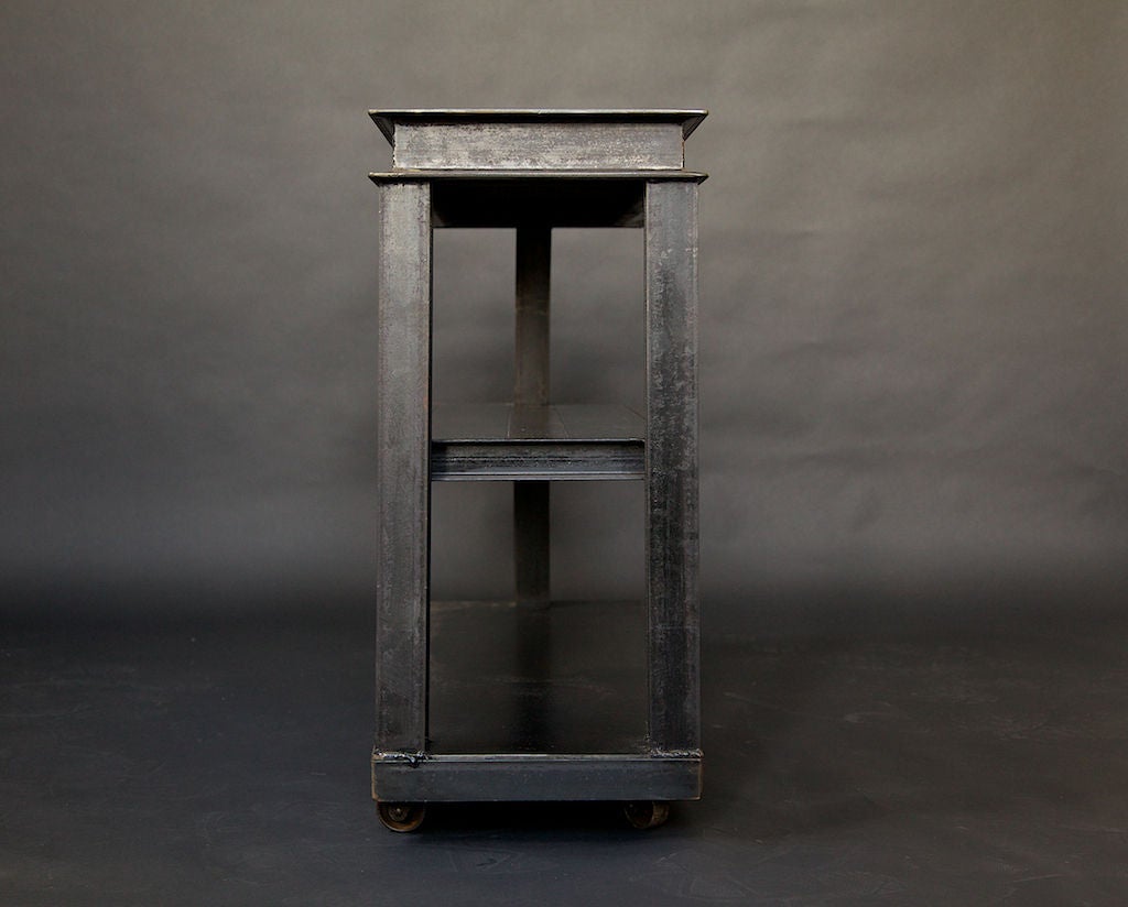 Metal and Wood Industrial Three-Tier Cart 4