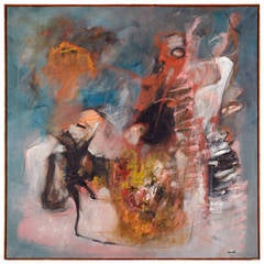 1959 Italian Oil on Canvas Abstract by Ceretti