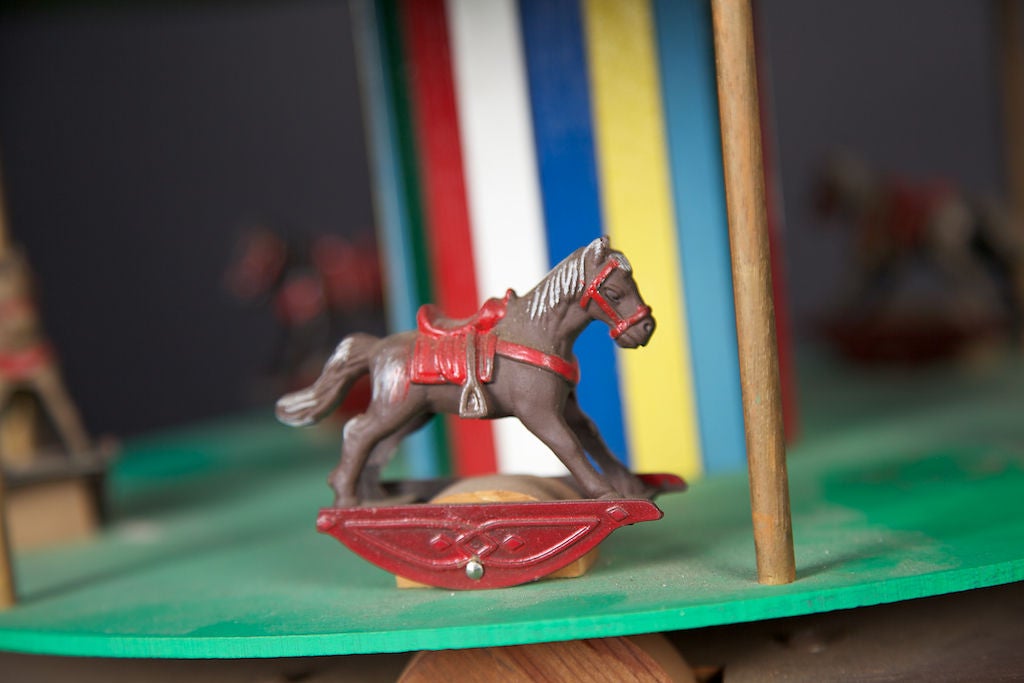 Toy Wooden Carousel, circa 1930's In Good Condition In New Rochelle, NY