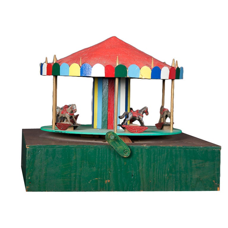 Toy Wooden Carousel, circa 1930's
