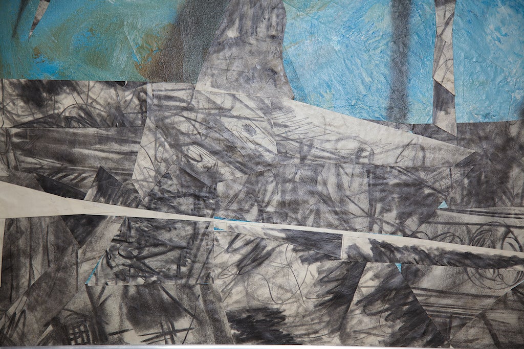 1960's Acrylic with Charcoal Pencil Mixed Media Artwork For Sale at