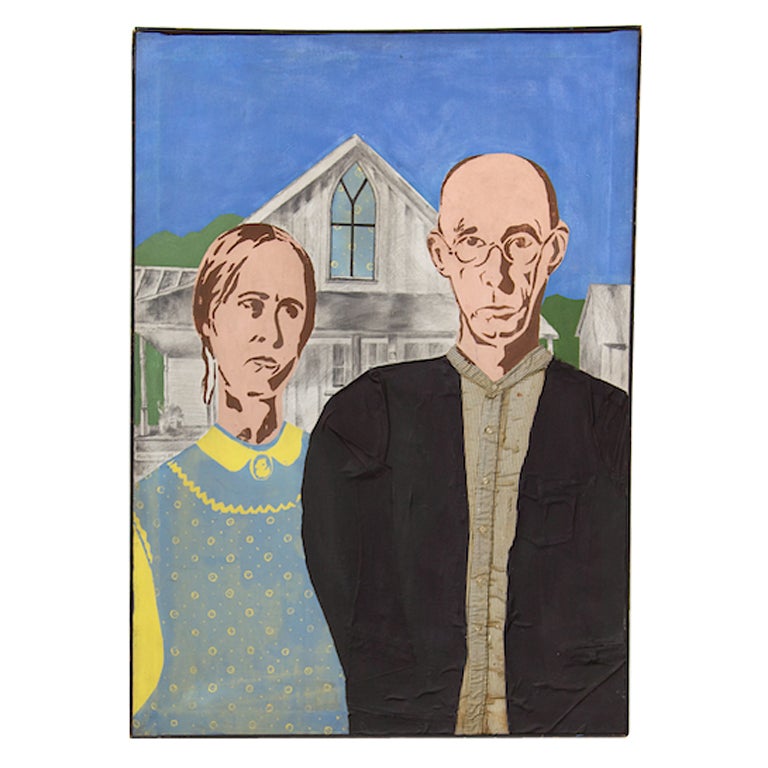 Painting, Stylized After Grant Wood's "American Gothic"