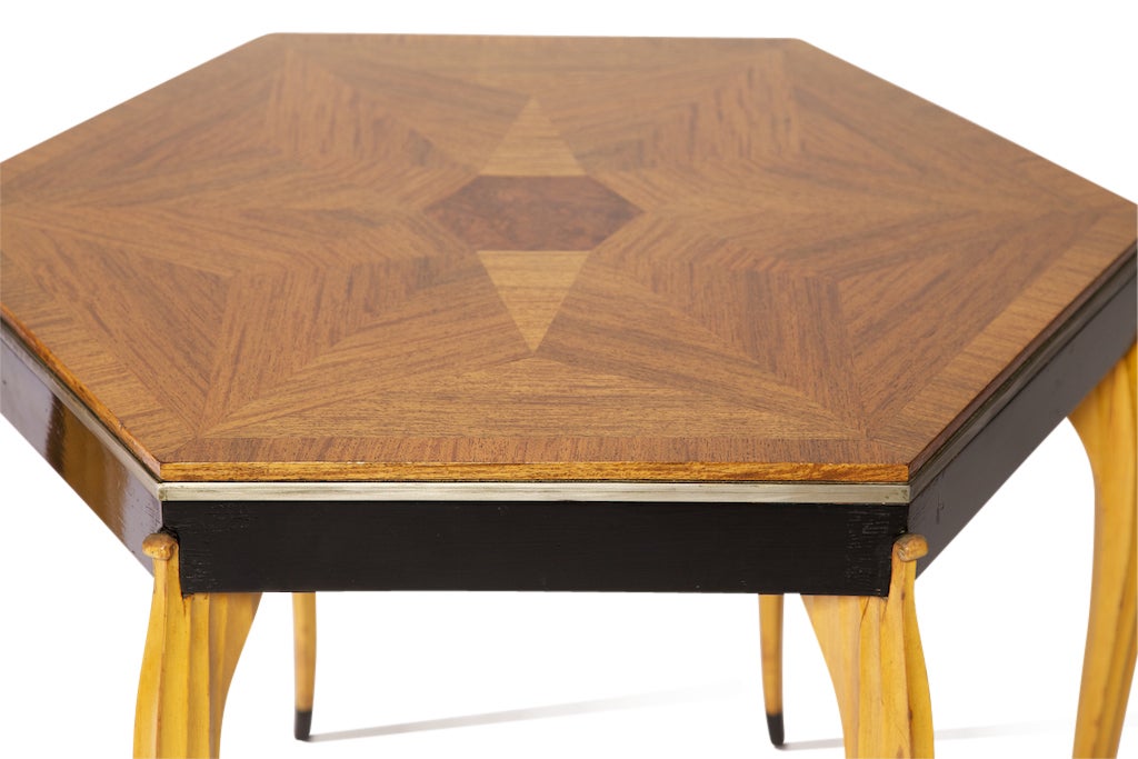 Pair of 1940s Swedish Side Tables with Inlaid Rosewood Parquet Top 2