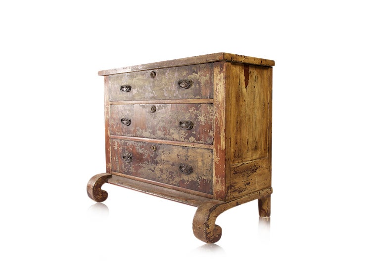 19th Century Painted 3-drawer Dresser 5