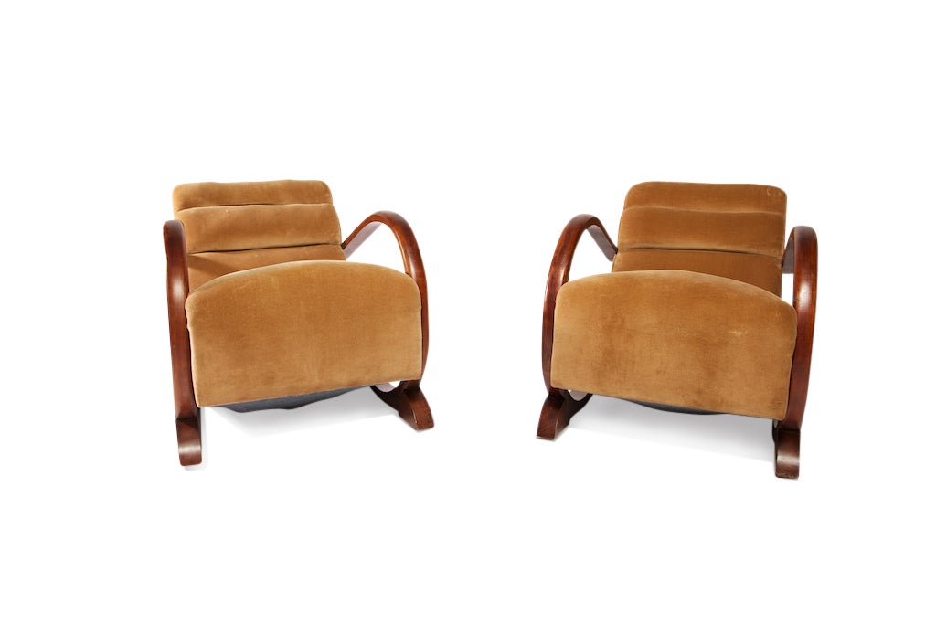 Mid-20th Century Pair of Art Deco 1930 Chairs