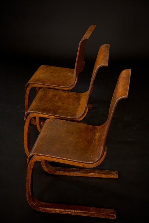 Alvar Aalto Chairs, No. 21, Set of Three 1