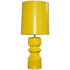 1970
s Italian Pop Yellow Lamp with Original Shade