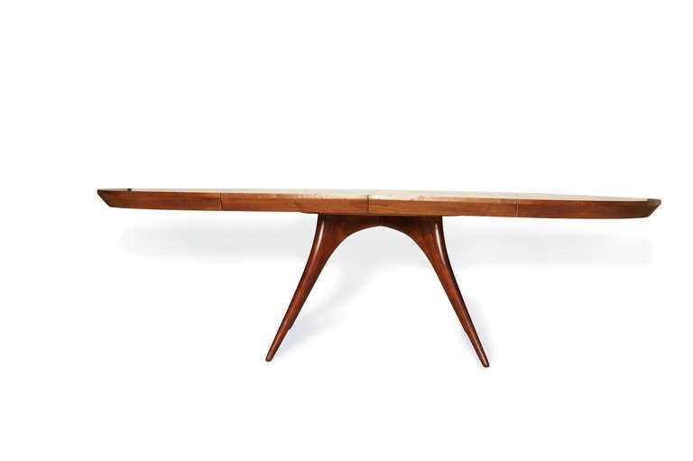 Mid-20th Century Rare Vladimir Kagan Dining Table with Two Leaves